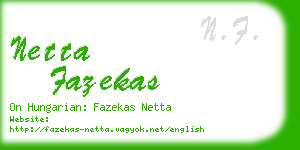 netta fazekas business card